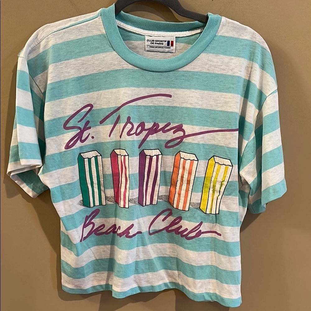 Vintage Striped St. Tropez Beach Club T-Shirt
